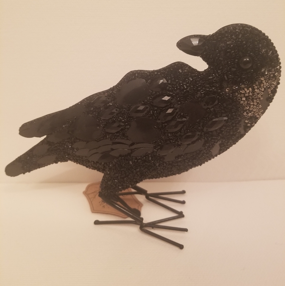 New With Tag Black Eve Embellished Beaded Metal Crow
